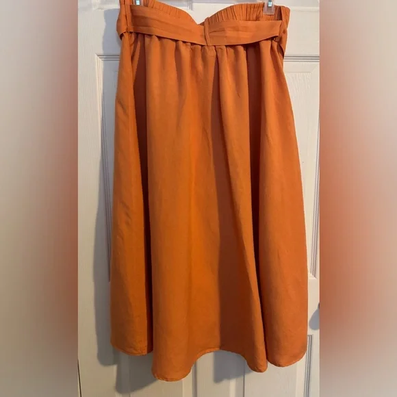 Orange Button-Down Women's Skirt XXL - Picture 2 of 8